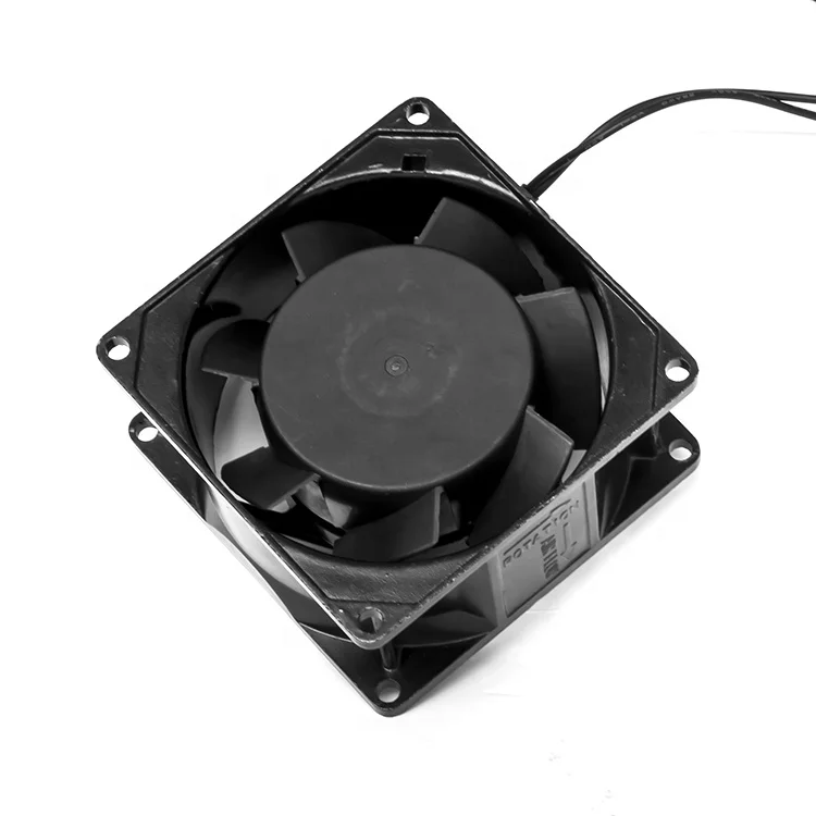 Factory price plastic 8038AC ball bearing axial cooling fan black Axial flow fan
