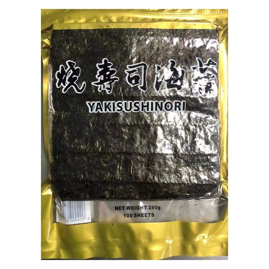 Japanese Style Sushi Nori Roasted Seaweed Nori Dried Yaki Nori 100Sheets