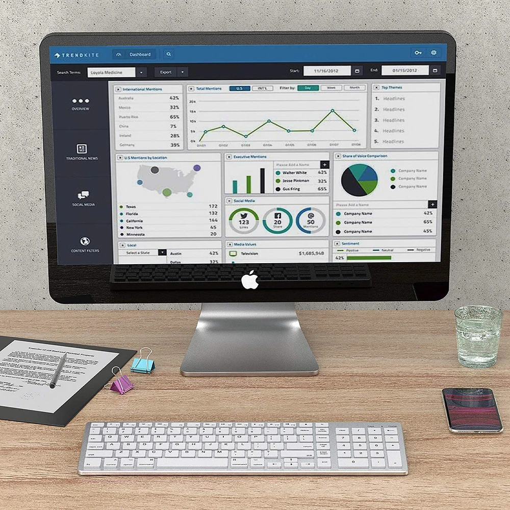 Wireless Clavier Rechargeable Portable Tablet Keyboard For Android Windows Ios