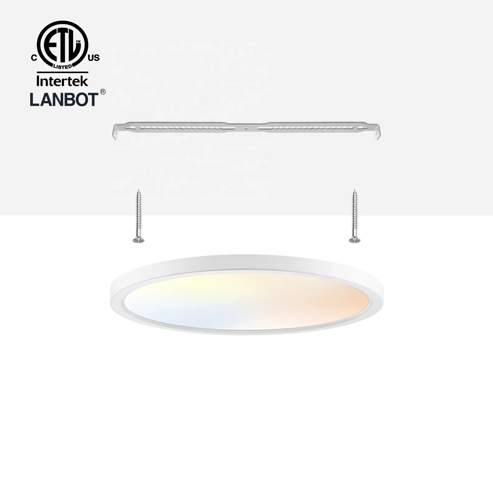 Lanbot Square Shape 16Inch  ETL 5CCT ETL LED Ceiling Light AC120V 50000 Hours Working Time Indoor Ceiling Light