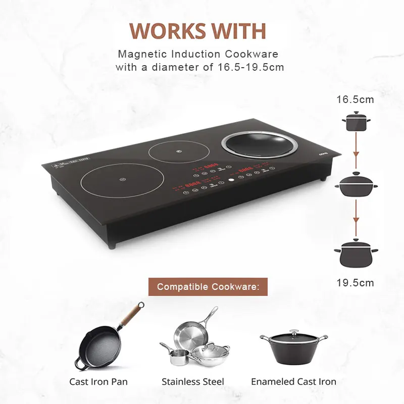 A China High quality manufacturer electrical 3 burner ceramic cook stove infrared cook hob induction cooker