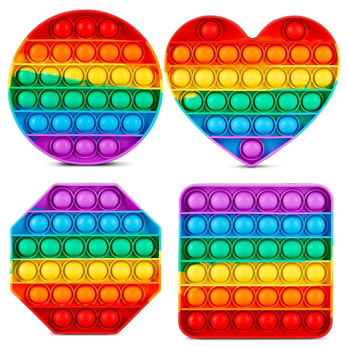 CPC Cheap Price Pop Fidget Toys Bpa Free Silicone Kids toys Rainbow Colorful