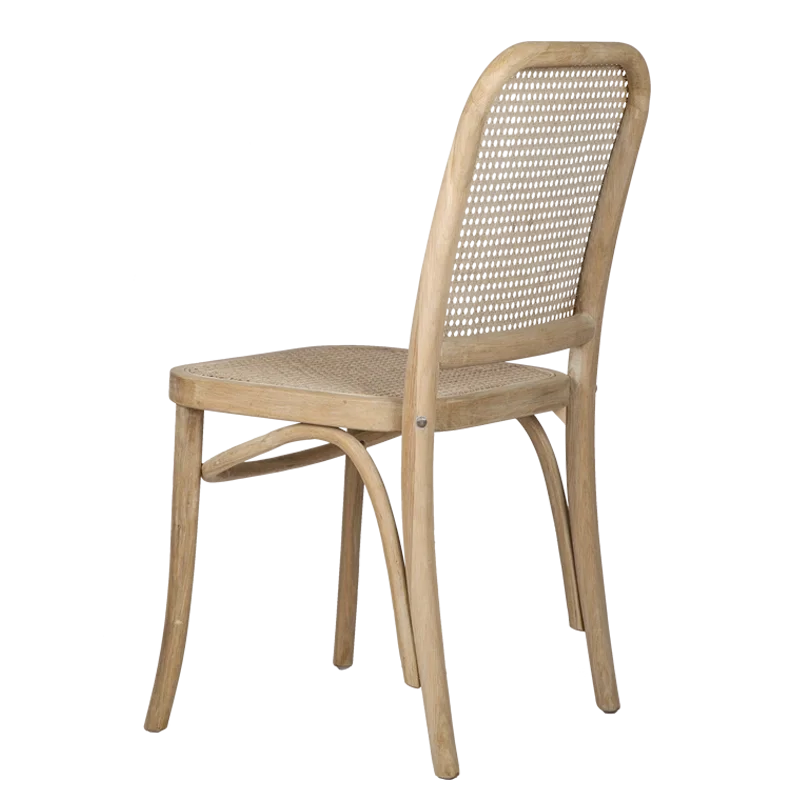 Amazon Hot Provincial Solid Wood Frame Nature Finish Cane Dining Chair
