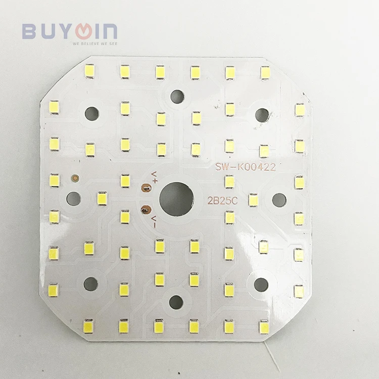 PCB Led bulb Manufacture Square type Diameter 85x85mm Led circuit pcb DC12V SMD2835 50W single-sided pcb
