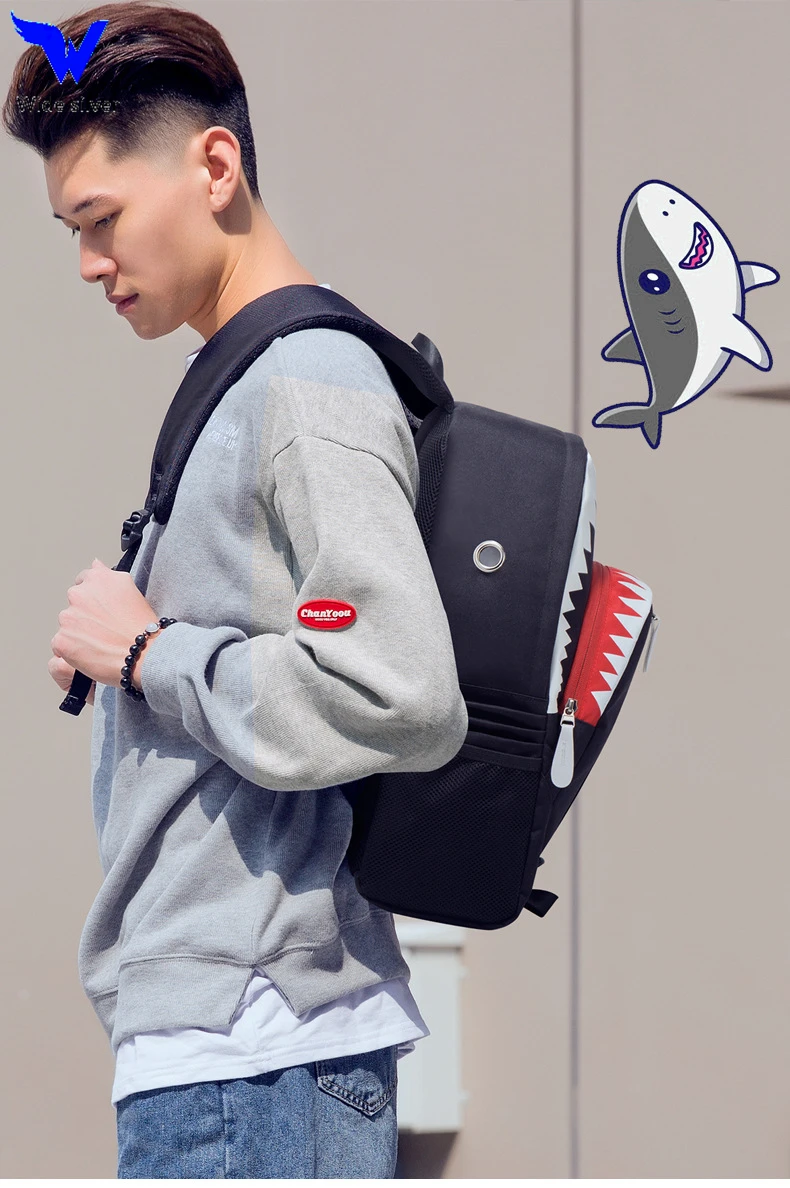 WISI  Themed backpacks sturdy and good quality Shark Mouth Back Pack Used for spray-ground
