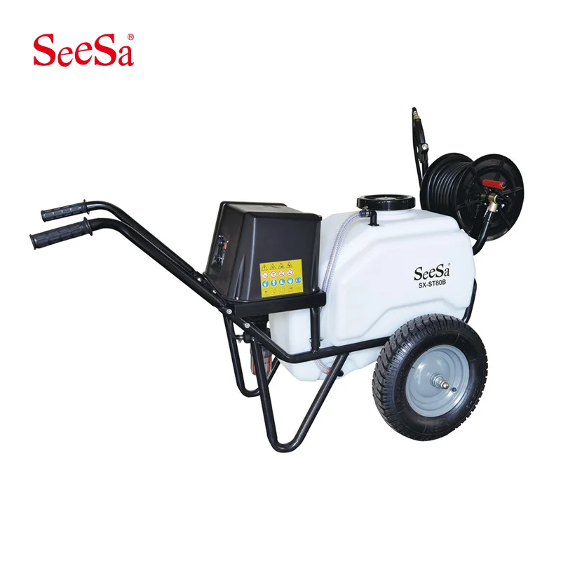 Seesa new 80L/100L wheel barrow high pressure sprayers agriculture machinery equipment with 30m hose
