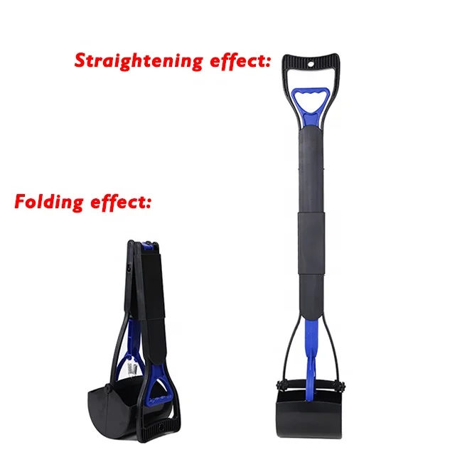 80cm Long Handle Dog Waste Carrier Shit Cleaning Poop Scooper Foldable Plastic Dog Pet Poop Picker
