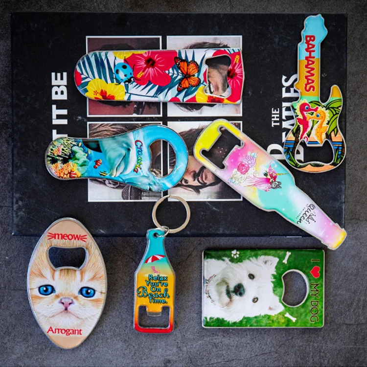 Custom logo metal epoxy mexico skull tourist souvenir guitar fridge magnet guitar bottle opener