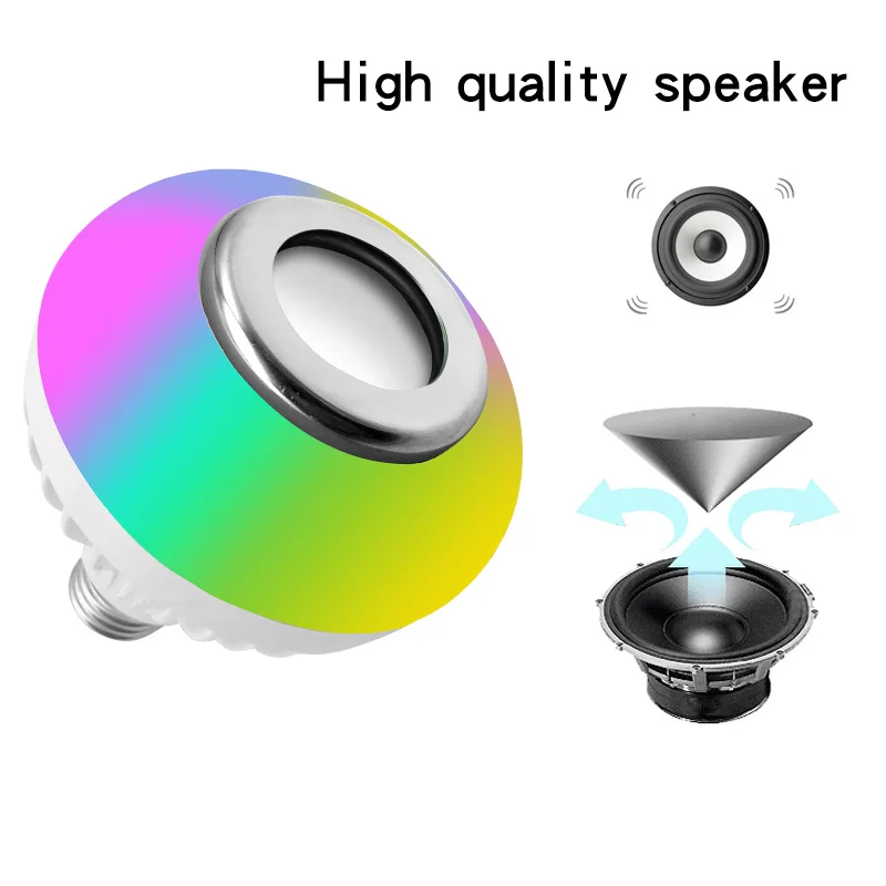 Led Light Bulb Blueteeth Speaker 24 Key Rgb Ir Remote Controller Built-in Speaker Led Bulb Lighting Led Light Speaker