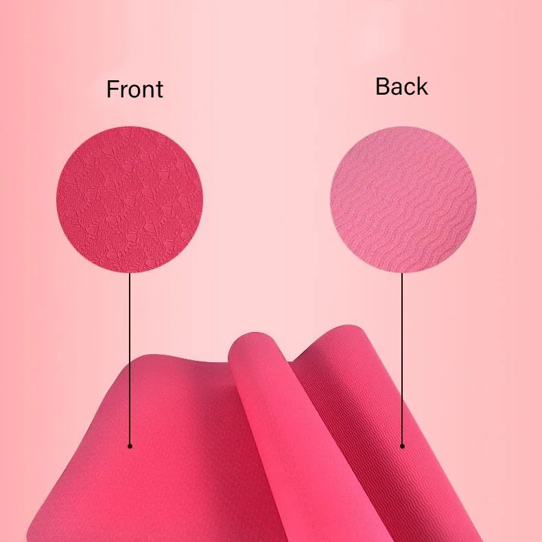 Customized Printing Yoga Mat Single color Tpe Yoga Mat For Fitness,Eco friendly 6mm  Yoga Mat Fitness Sport Tool