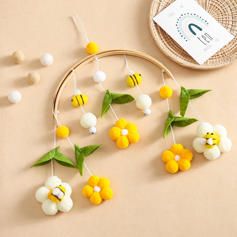 Оптовая продажа подвесные игрушки детская кроватка бамбуковый детский мобильный войлок