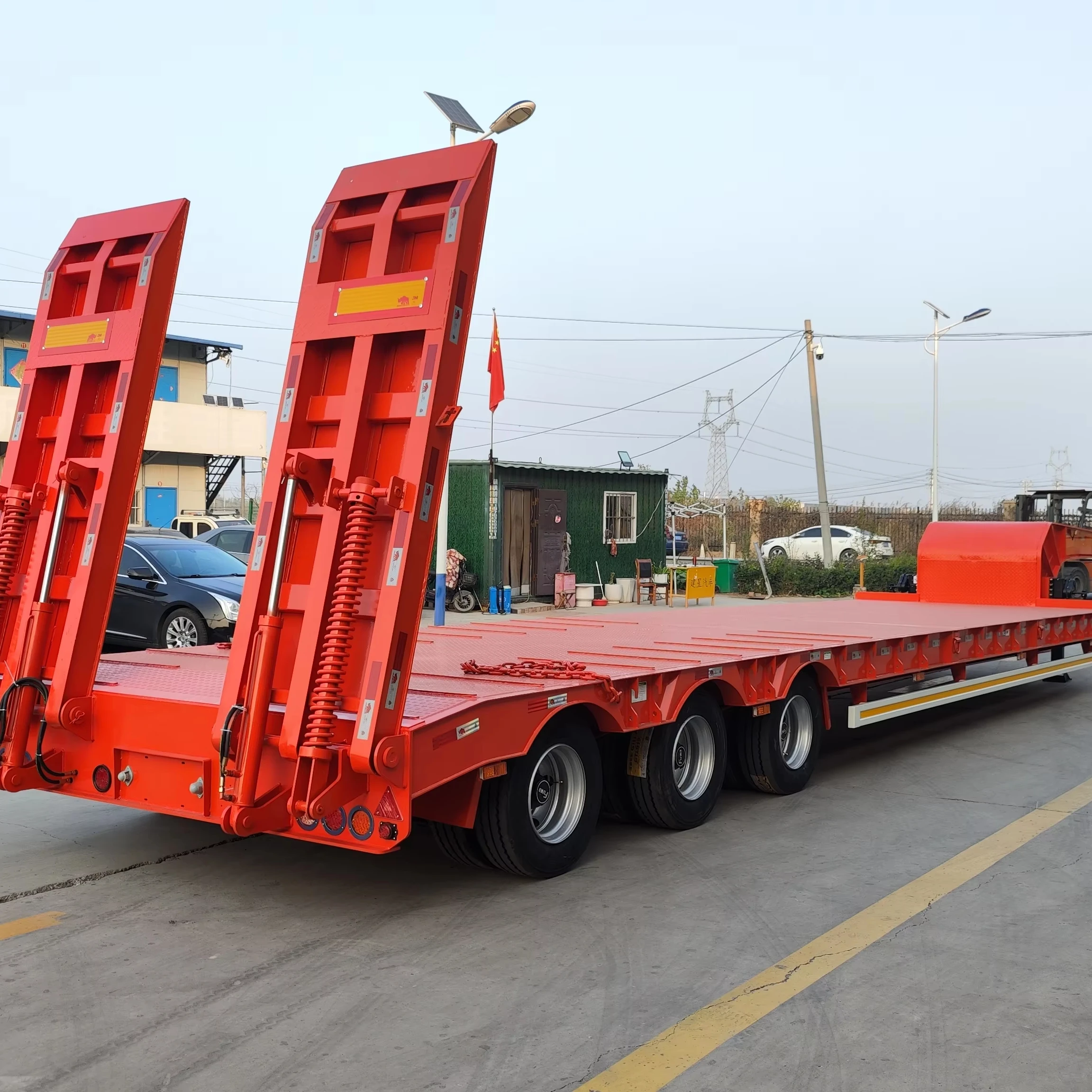 Chinese Factory Direct Supply 13m 3 Axles New Low Bed Trailer For Africa Market Lowbed Semi Trailer