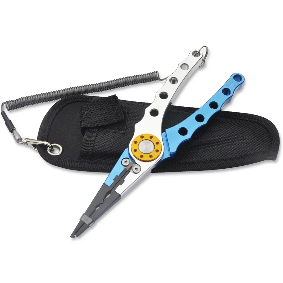 Fish line cutting Lure split ring plier hook remover Aluminum Long nose Fishing pliers7.8 Inch