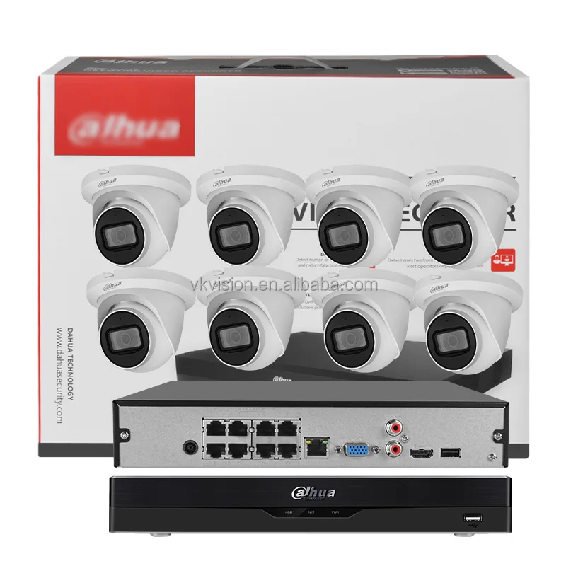Оригинальный Dahua уличный 4K 8MP Wizsense 8ch 16ch NVR комплект активного сдерживания Двусторонняя аудио IP POE система видеонаблюдения