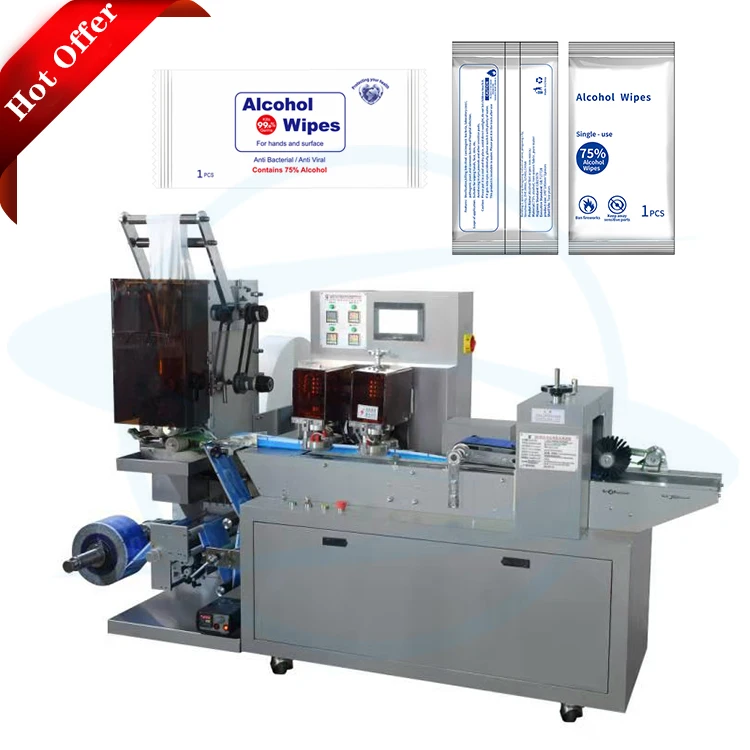 Full Auto tissue sachet packing single piece wet wi pe making machine