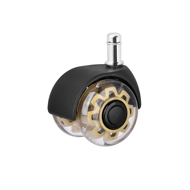 2024 Luxury New Design 2 Inch Universal Fit Black Heavy-Duty Office Chair Caster Wheels Mute Rubber Chair Transparent Casters
