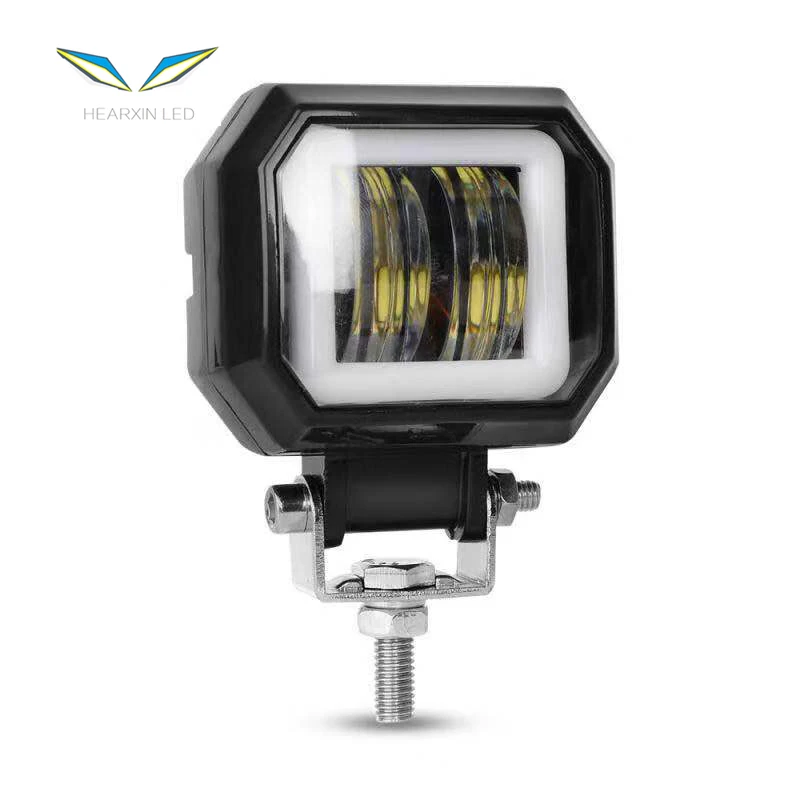 factory price wholesale 3 inch 7D 20W square sharp with angel eyes LED work light spot light motorcycle portable light