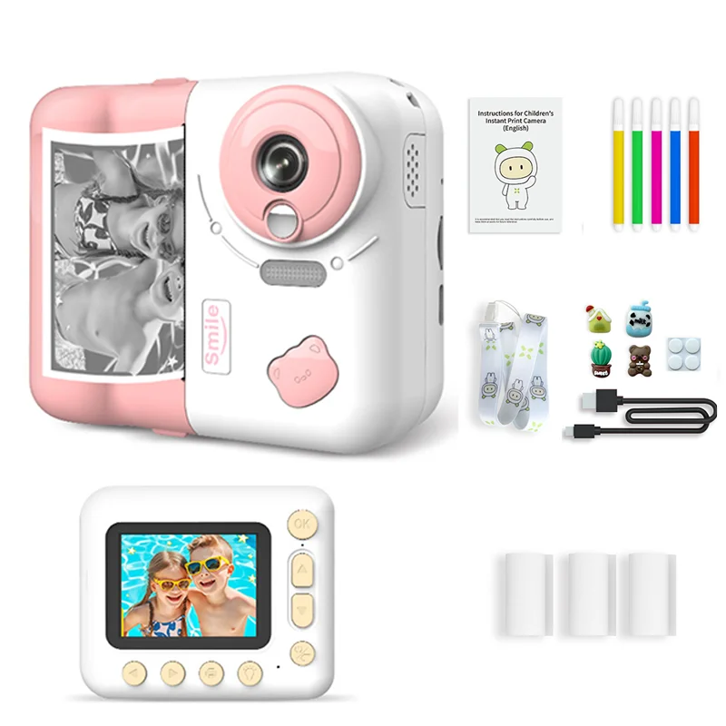 2024 Children Camera With Printer Camara Instantanea Shoot Instant Print Camera with Printing Paper For Kids ll