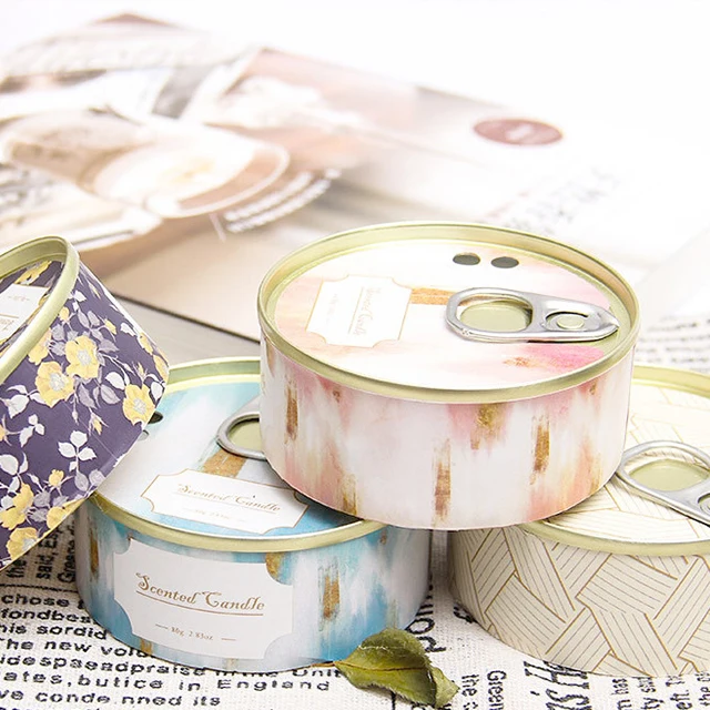 Рекламный 7,5*3,3 см розовый жестяные коробки цилиндрической формы из соевого воска/бледно-лиловый непригорающий бездымный противень подарочный набор ароматические свечи с логотипом