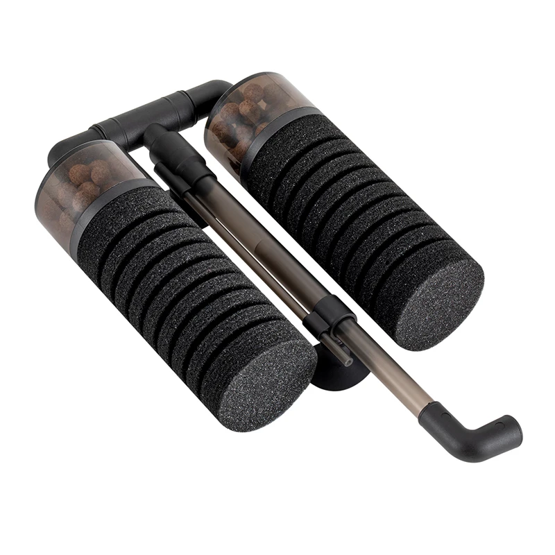 Hygger Aquarium Keep Water Clean Dual Sponge Filter Bio Ceramic Media Balls Quiet Submersible Foam Filter
