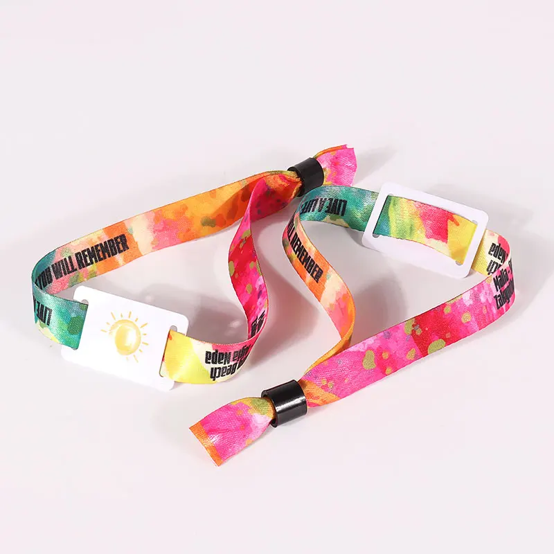 Ticket Festival Cloth RFID Wristband Customized Woven Heated Transfer Cloth RFID NFC Wrist Band Wristband