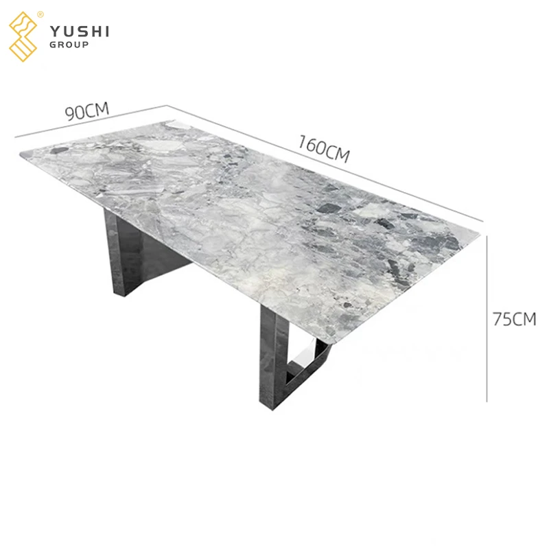 Yushi Group  New Contemporary Furniture Dinning Table Oreo grey Marble Dining Table
