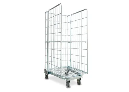 KAIJIA Medium Duty Moving Material Handling Transport Supermarket Logistics Rolling Cage Trolley Roll Container