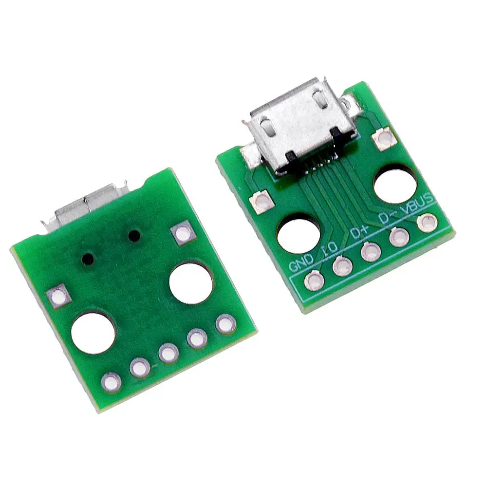 10PCS MICRO USB To DIP Adapter 5pin Female Connector B Type PCB Converter Breadboard Switch Board SMT Mother