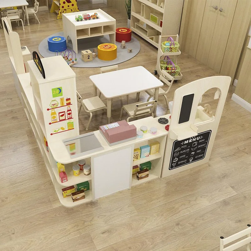 Wisdom Customized Baby Nursery Furniture Classroom Sofa Sets Art Area Daycare Equipment Kids Wooden Set for