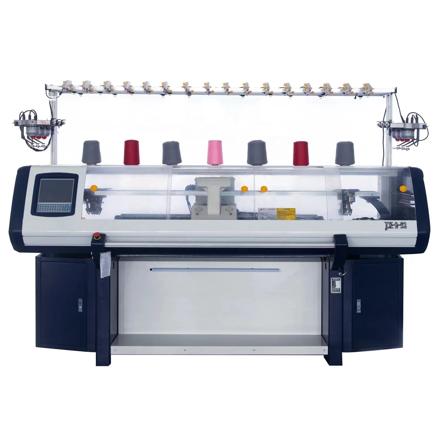 Computerized flat sweater knitting machine