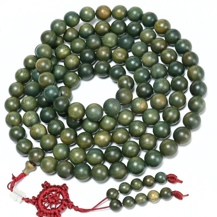 Bulk Wholesale Natural 6mm 8mm 10mm 12mm Green Sandal Wood Prayer Beads Necklaces Bracelets