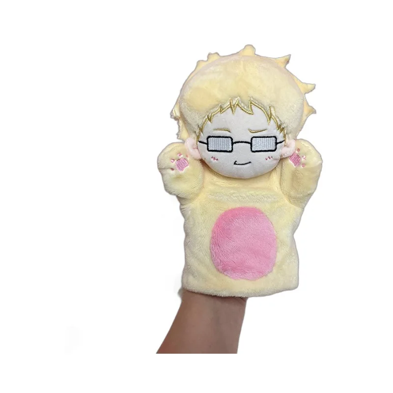Cute cartoon boy plush figure doll Wholesale funny toys kid anime hand puppet