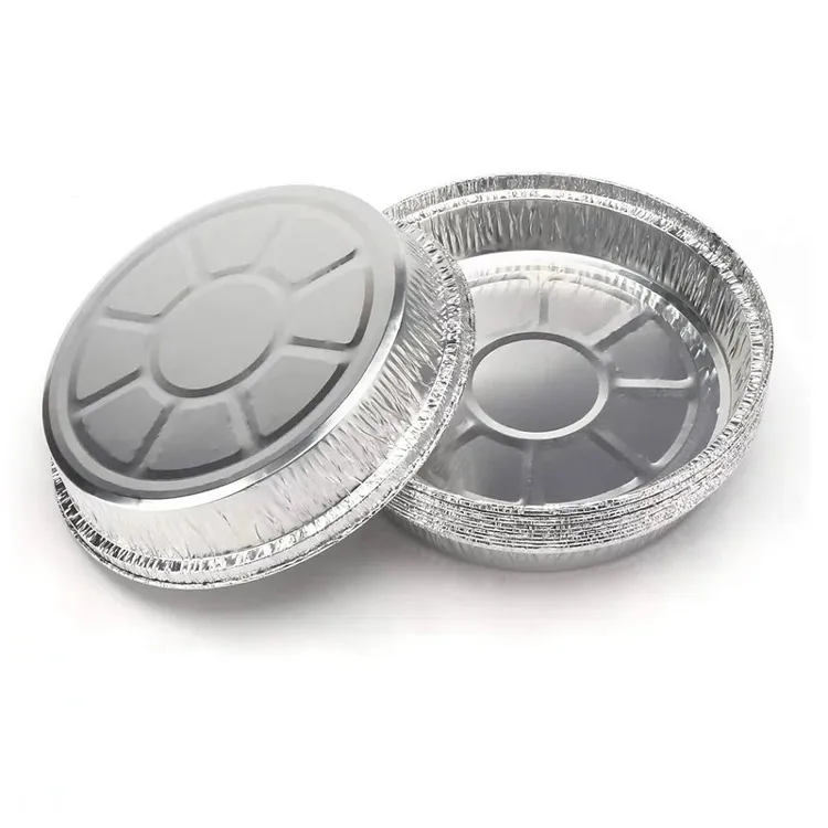 Reusable 7 Inch Round Aluminum Foil Pans With Clear Lids