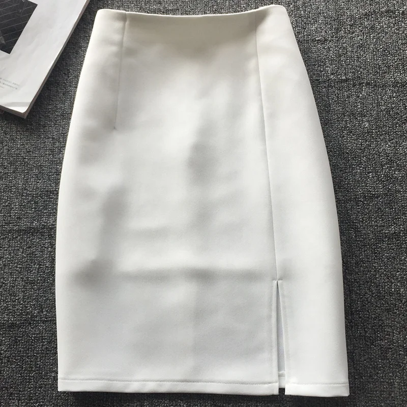 Новое поступление с высокой талией для женщин белый бедра-завернутый облегающая юбка-карандаш