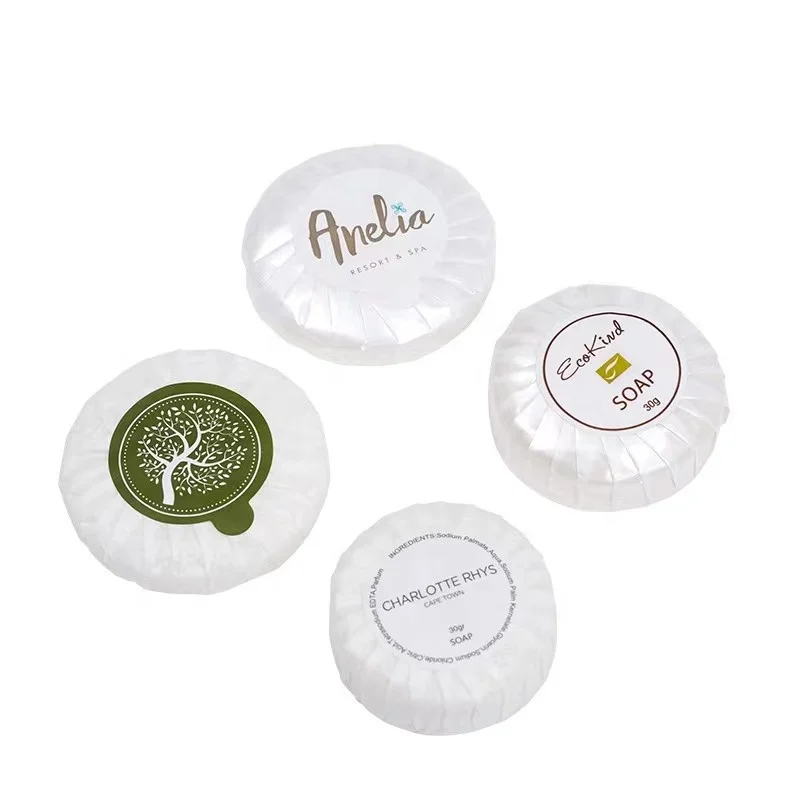 Wholesale Factory Custom Logo White Mini Round Size Travel Toilet Bar Hotel Amenities Bath Soap Disposable
