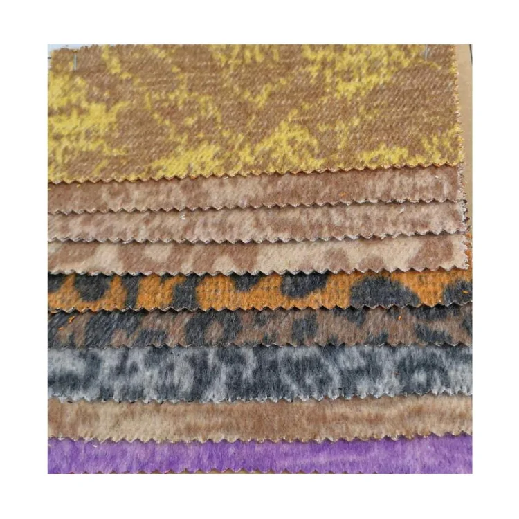 Девять видов двухсторонней тканой шерстяной ткани с леопардовым принтом в наличии