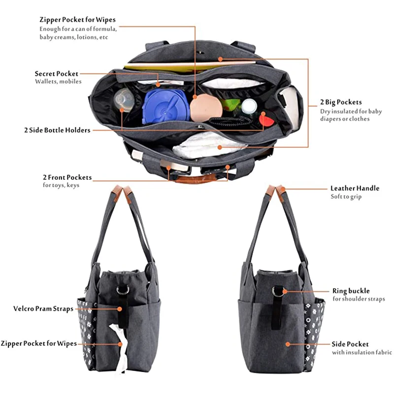 
waterproof diaper tote bag baby stroller organizer bag baby diaper bag 
