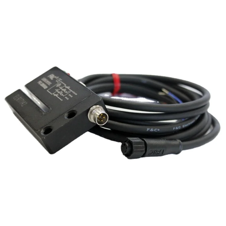 FC-2100 economic CE certificate gap NPN NPN 12-24vDC optical  label sensor, 4-wire, labeling system non-transparent label sensor