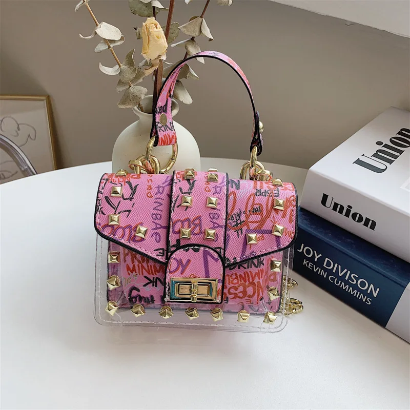 
Latest Popular Graffiti Printing Son-mother Bag Ladies Shopping Purse Messenger Bag Set Fashion Chain Shoulder Strap Handbag Set 