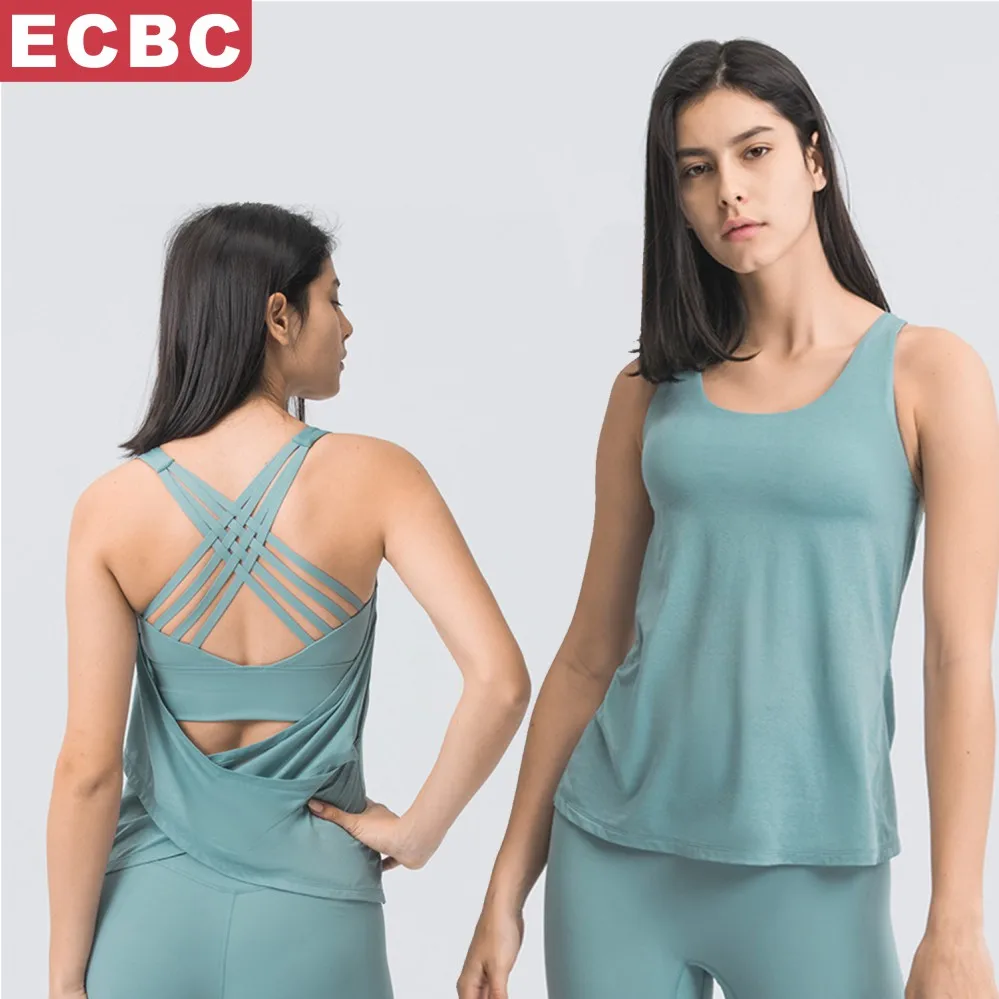 New Align Exercise Clothing For Women Running Vest Sports Blouse With Breast Pad Loose Breathable Workout Yoga Top