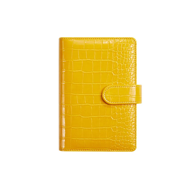 A5 A6 Pu Leather Notebook Original Office business envelopes Loose Leaf Planner 6 Ring Binder Budge With Pocket