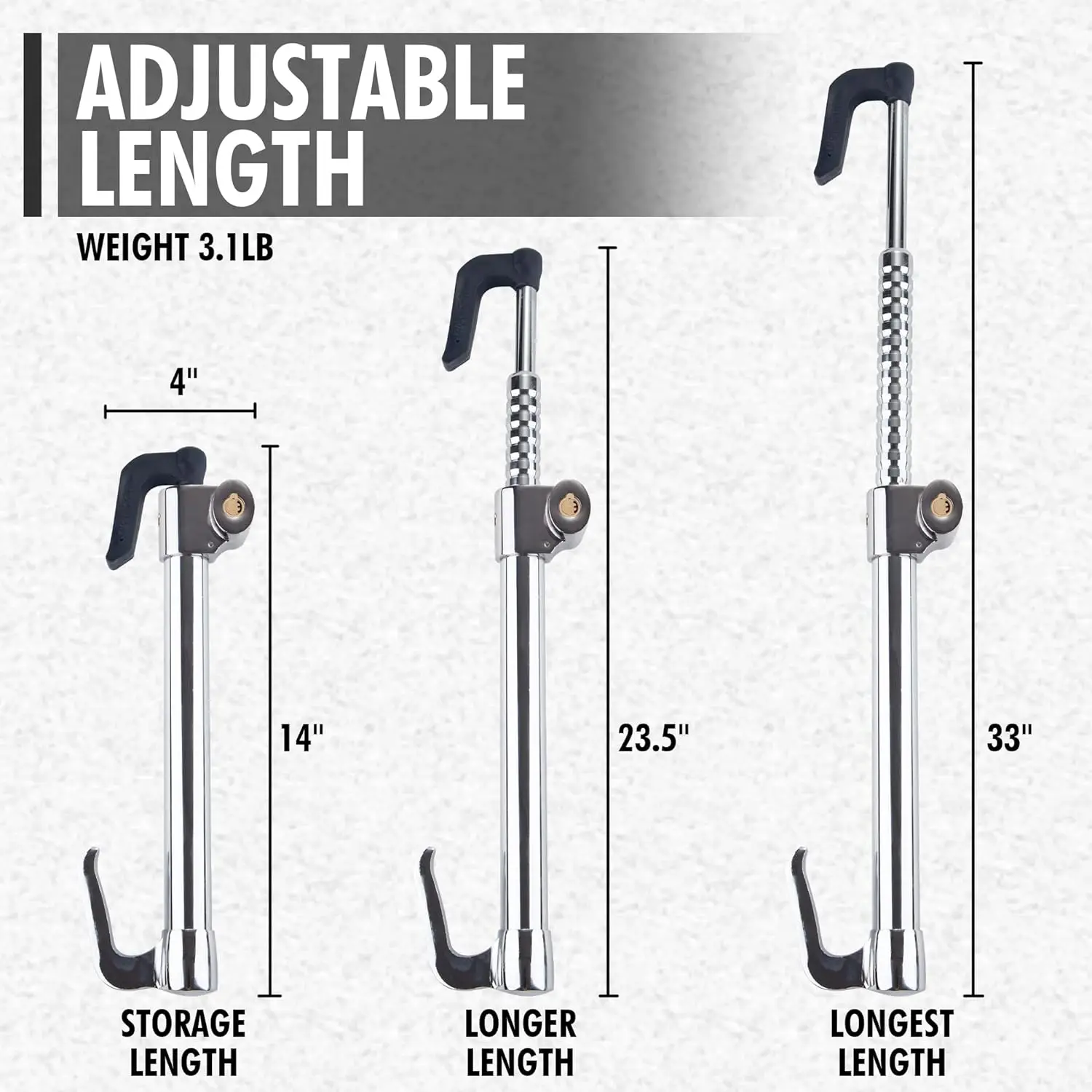 Anti-Theft Device Universal Brake Lock Bar Telescopic Double Hook Pedal Lock Steering Wheel Lock Bar