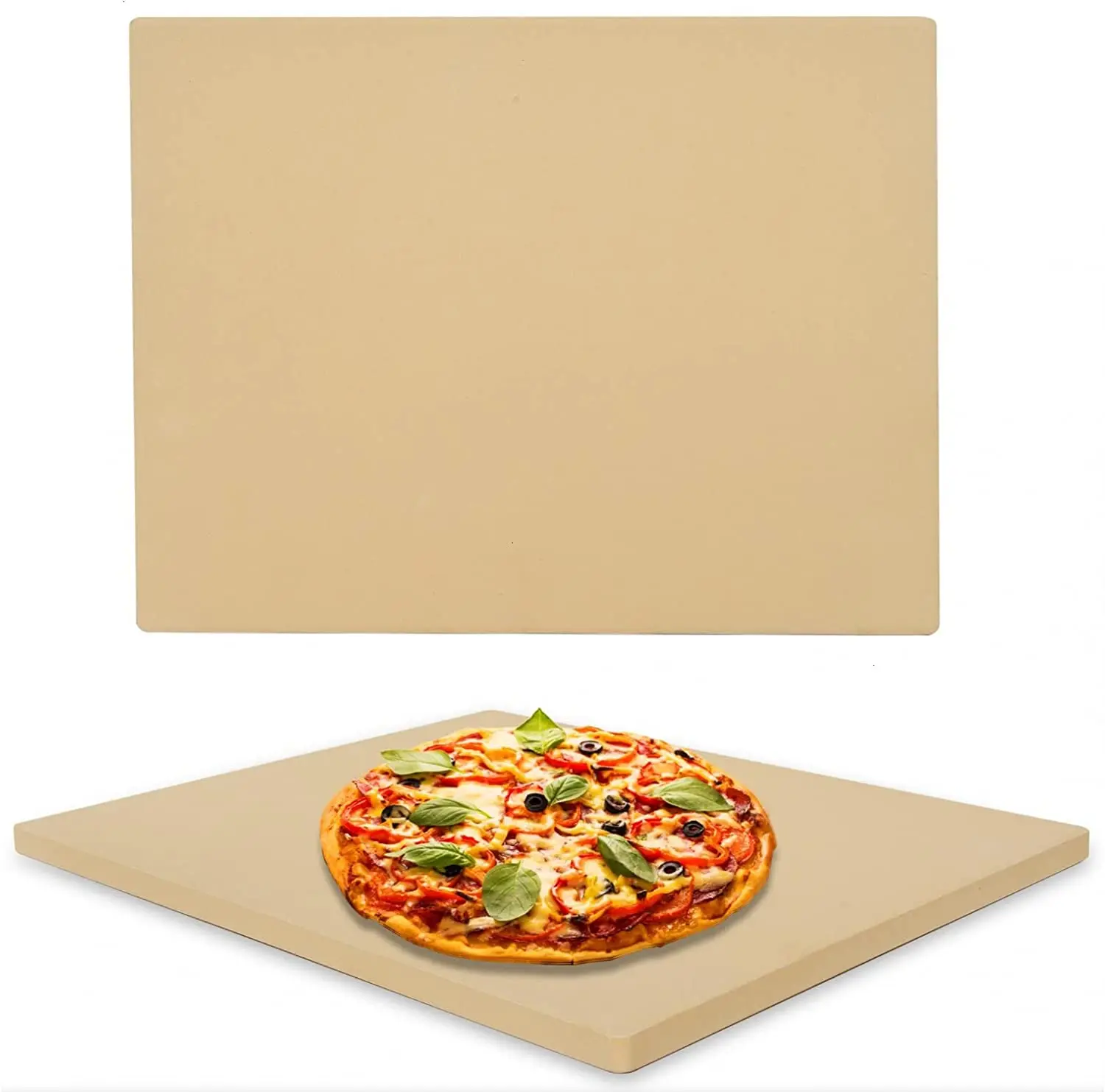 Rectangle Durable Refractory Pizza Stone Set For Oven,Cordierite pizza stone and Pizza Peel