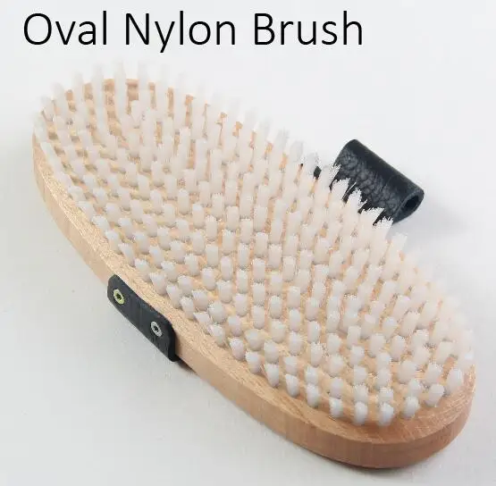 Ski Snowboard Waxing Oval Wood with Handle Straps Nylon,Horsehair,Brass Racing Waxing Brush