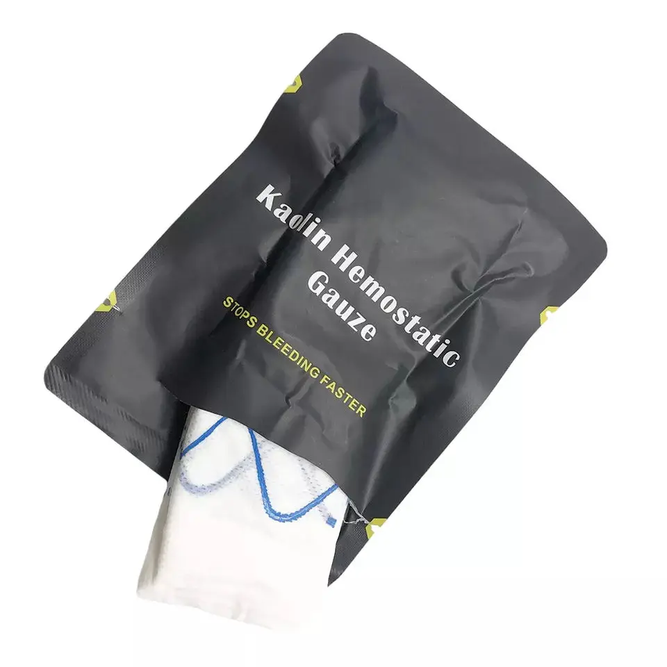 Customized Emergency Trauma Z-Fold Hemostatic Kaolin Gauze High Quality Outdoor Medical Dressing