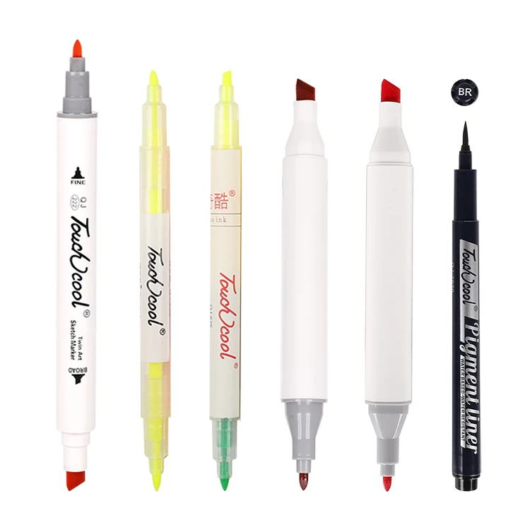 China Factory 3MM Multi Colored Writing Graffiti Marker Colored Pen Highlighter Fluorescent Marker Pen For Business