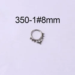 16G  Stainless Steel Cz Septum Clicker Piercing Hinged Segment Ring Diath Helix Nose Hoop Ring