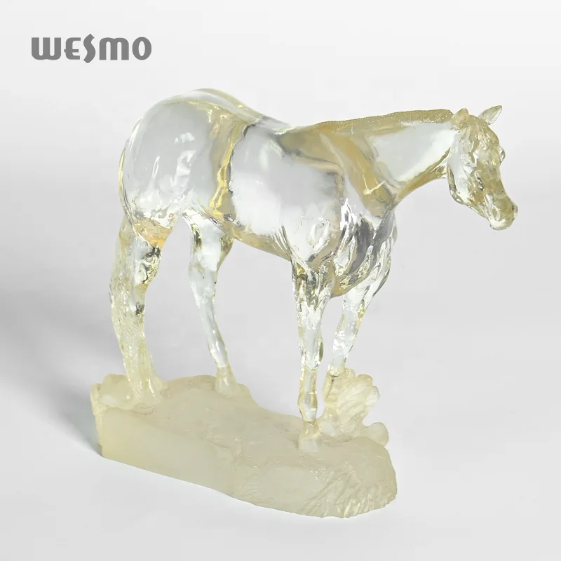 Modern Home Decor Animal Sculpture Resin Transparent Resin Horse Statue