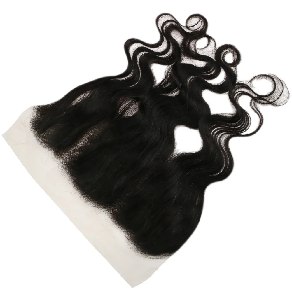 Full Shine Body Wave Natural Black Human Hair 13*6 Inch Frontal Lace Closure
