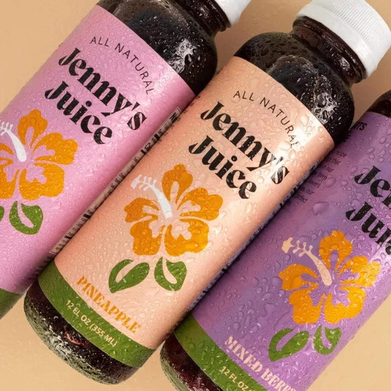 Custom 200ml 250ml 500ml Glass Bottle With Label, Waterproof Bopp Packaging Label Logo Printing Drink Juice Label Sticker Roll